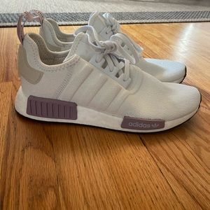 Adidas, size 8.5, NMD R1 “white orchid” sneakers